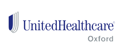 A logo with the text  UNITED HEALTHCARE OAKLAND  and a graphic of a shield, accompanied by a tagline.